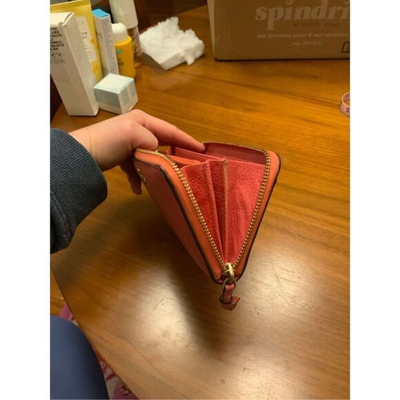 Kate Spade Jackson Street Lacey Leather Zip-Around Coral Wallet - Picture 7 of 7